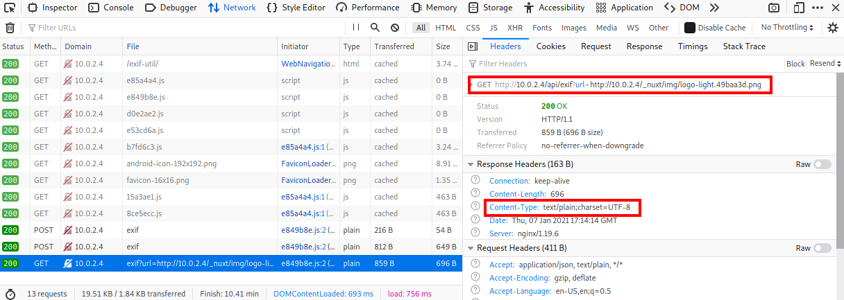 Exif URL API Call Details